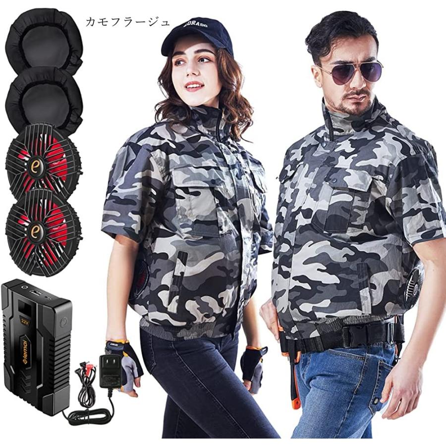 ELEMAIファン付きウエア 新作 夏作業服ベスト 22V高電圧出力 ELEMAIファン付きウエア 新作 夏作業服ベスト 22V高電圧出力