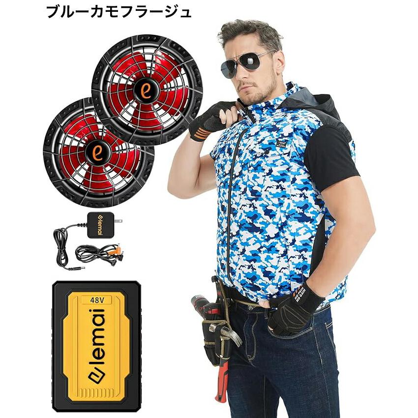 [elemai] 【M】 フアン付きウェア チタンベスト大容量25000mAh elemai] 2025年新モデル フアン付きウェア チタンベスト 高電圧