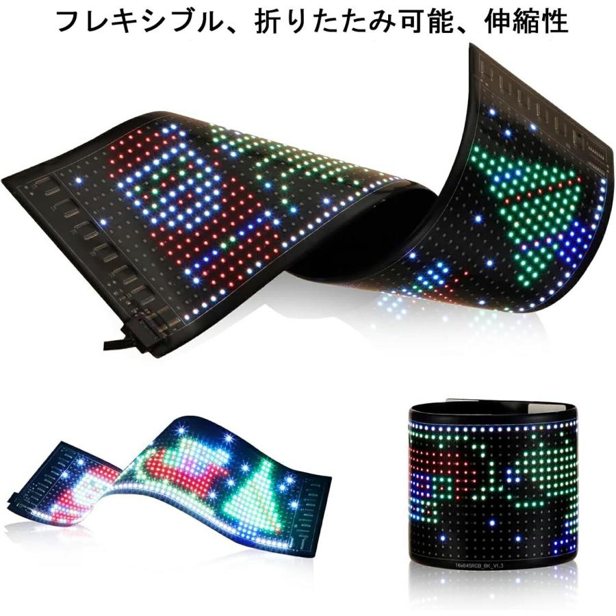 JCSRYD LED電光掲示板 落書き可能 200文字入力可能 柔軟 折りたたみ式