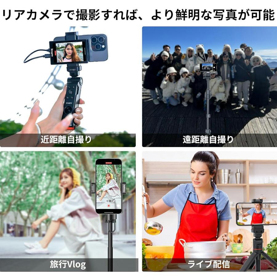 KingMa VL-PH01Max Vlogモニター スマホ 自撮り撮影遠隔確認 King Ma 対応iPhone Vlogモニター外部スクリーン、スマホの背面