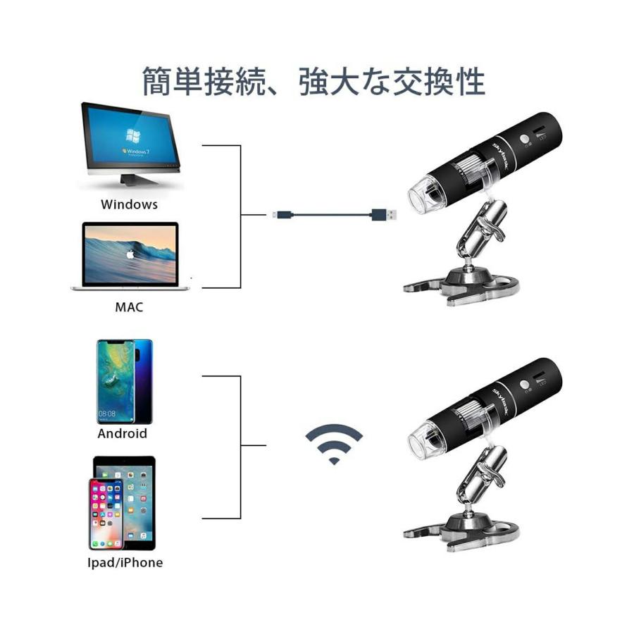 デジタル 顕微鏡 2MP 50-1000倍 充電式usb 電子顕微鏡拡大鏡内視鏡 SKYBASIC Wifi デジタル 顕微鏡 2MP 50-1000倍 充電式usb 電子 拡大鏡