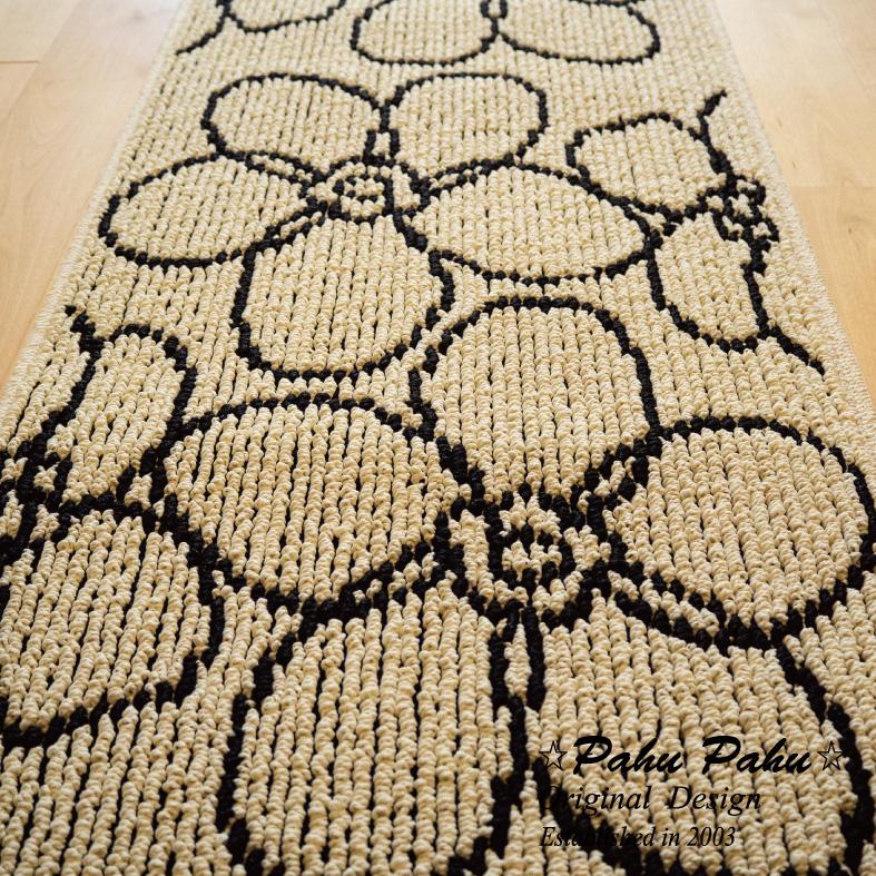 キッチンマット 180 滑り止め おしゃれ かわいい エレガント 花柄