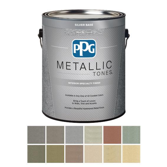 メタリックトーン シルバーベース ニュートラル 0.95L/約5平米（2回塗り）1液 水性 塗料 ペンキ ppgpaint METALLIC