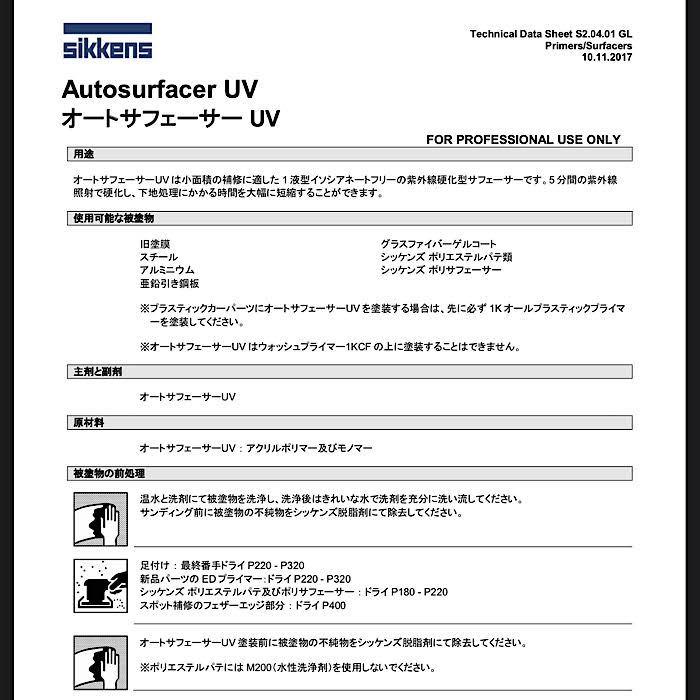 シッケンズ オートサフェーサーUV 0,75L : Paint Depot ペイント シッケンズ オートサフェーサーUV 0,75L : Paint Depot ペイント