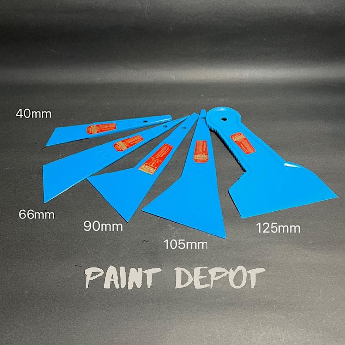 デルリヘラ 90mm 鈑金用プラスチックパテベラ 青ソフトタイプ 1枚 大塚刷毛製造 dh90Paint Depot ペイントデポ