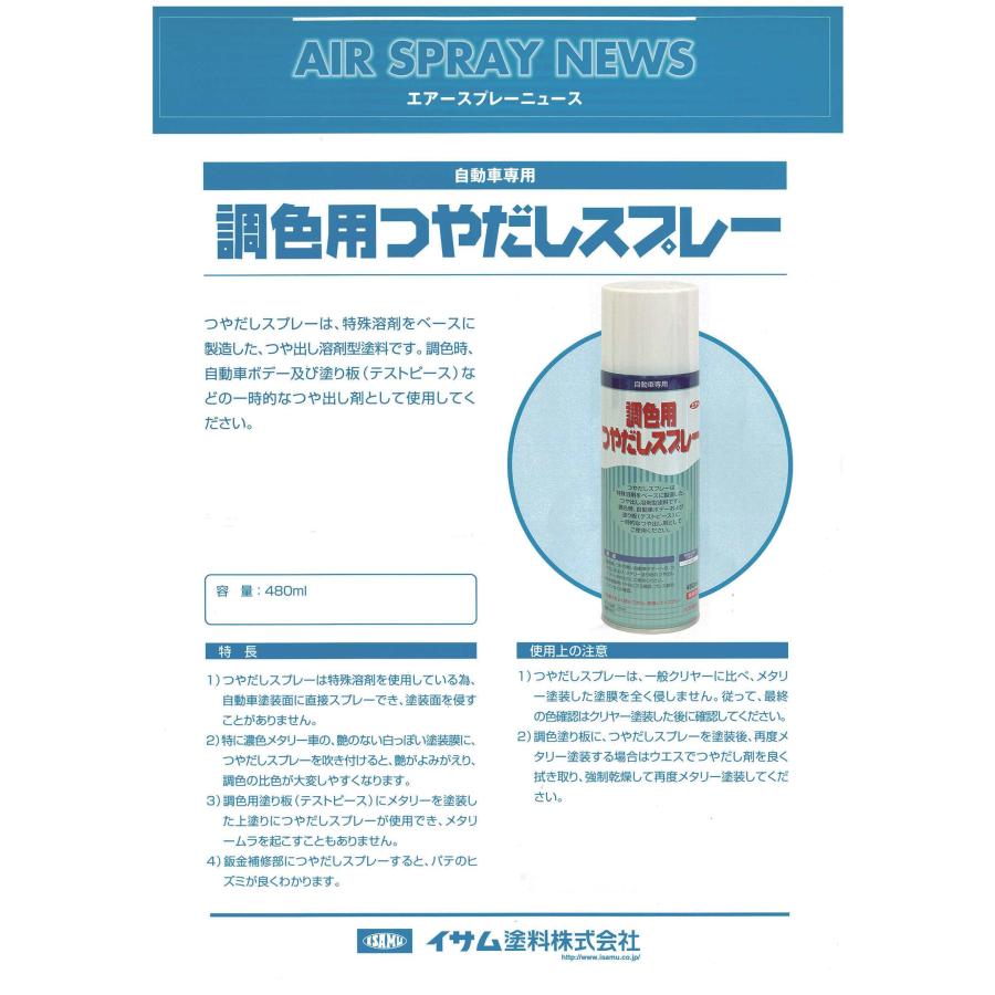 ISAMU イサム 調色用つやだしスプレー エアゾール 480ml 塗装 自動車