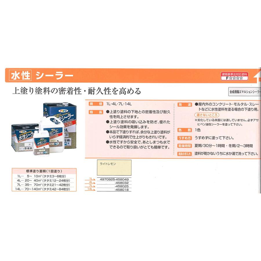 水性シーラー ライトレモン 14L【アサヒペン】 : ペイントオール 