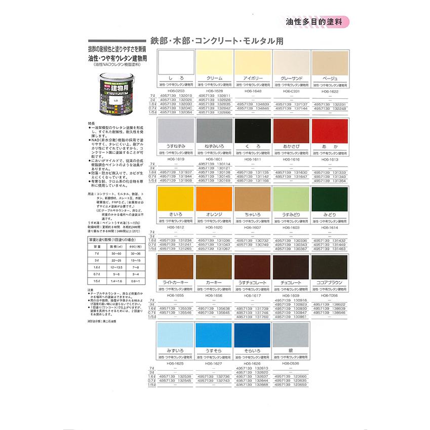 油性・つや有ウレタン建物用 0.7L 各色【ロックペイント】 : PAINT