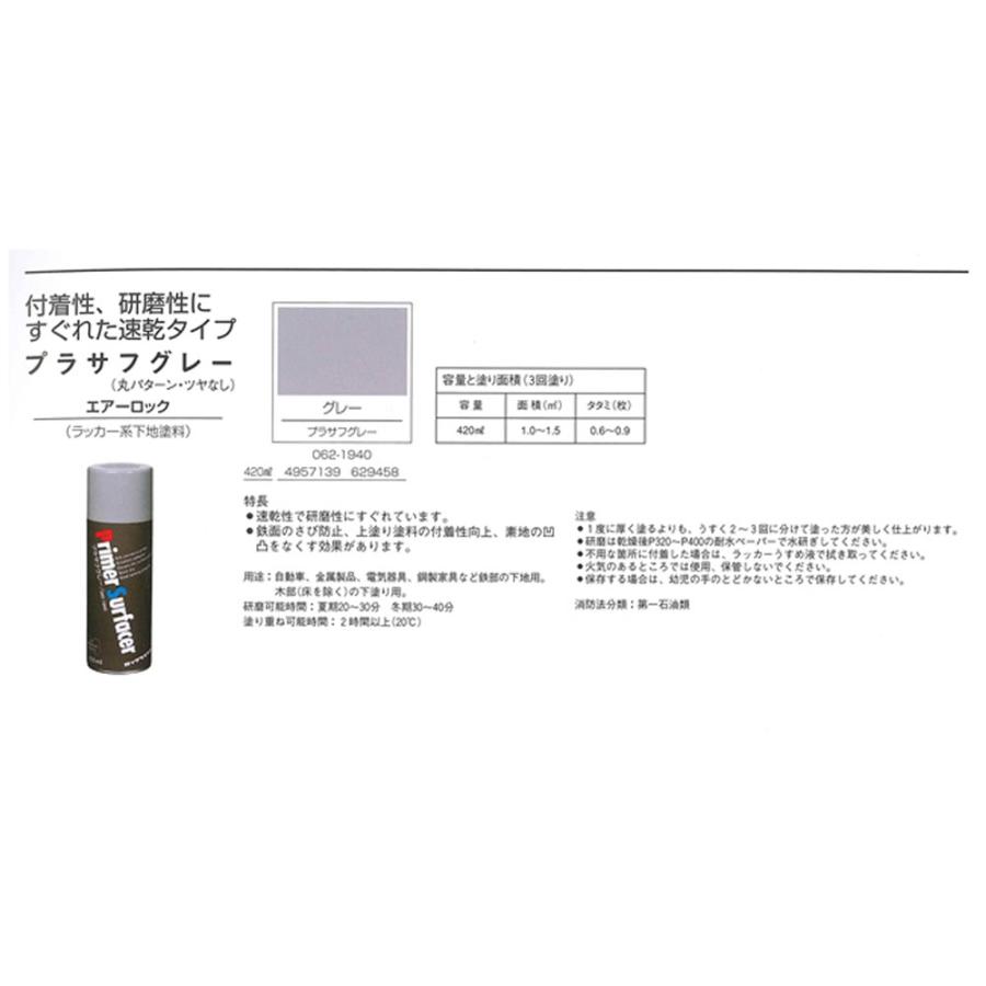 プラサフグレー (062-1940) 420ml グレー【ロックペイント プラサフグレー (062-1940) 420ml グレー【ロックペイント
