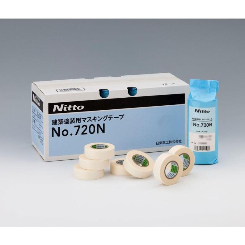 建築塗装用マスキングテープ 白 No.720N 30mm×18m 1箱（40巻）【日東
