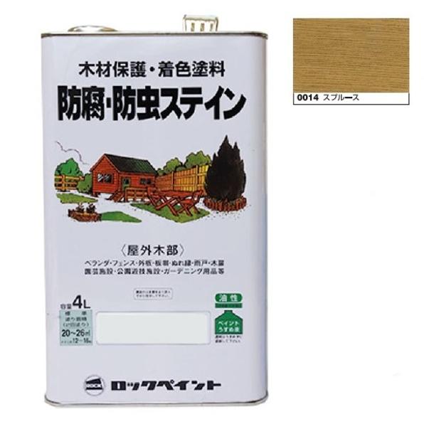 ナフタデコール 防腐・防虫ステイン 4L スプルース(H85-0014)【ロック 