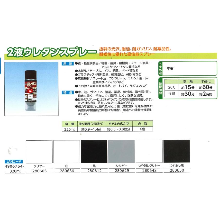 2液ウレタンスプレー 320ML 各色【サンデーペイント】 : PAINT AND 