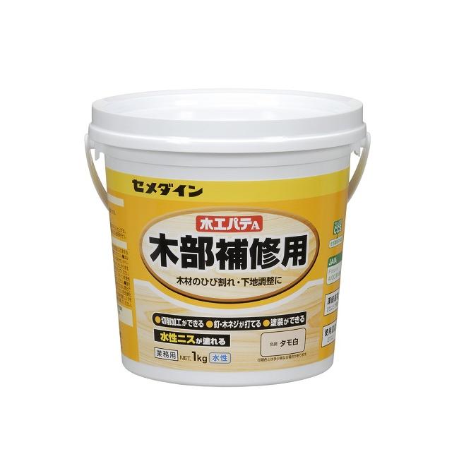 木工パテA 1KG タモ白・ラワン(ポリ缶)1箱(6缶)【セメダイン】 : PAINT