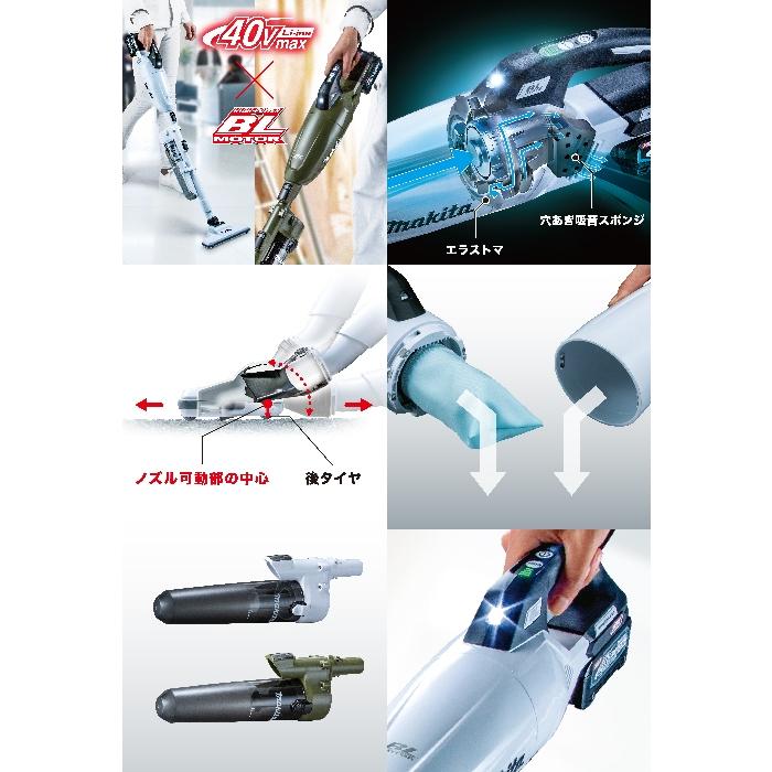 マキタ 充電式クリーナ 40Vmax ホワイト カプセル式 ロック付