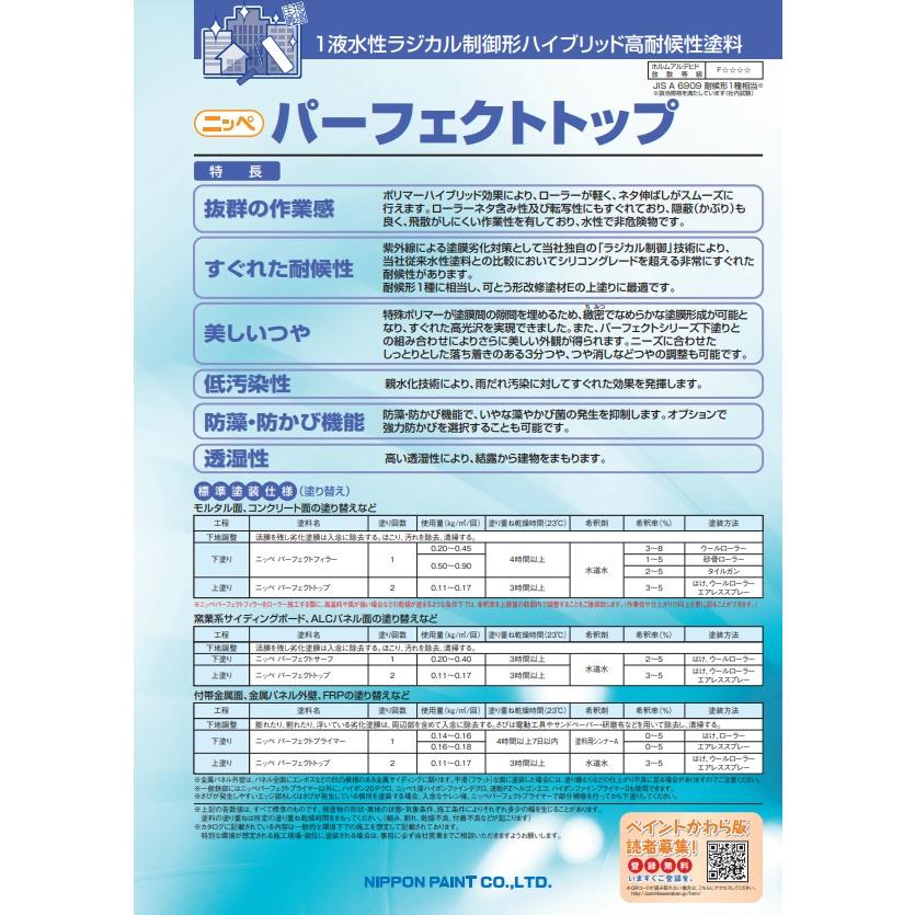 パーフェクトトップSi 15kg 艶有 ND-152【日本ペイント】淡彩 : PAINT