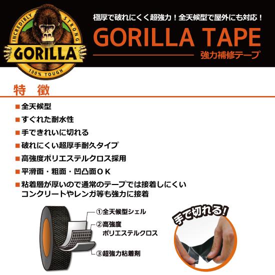 GORILLA ゴリラテープ シルバーNo.1775 48×11m×0.43mm 1箱 24巻入【呉