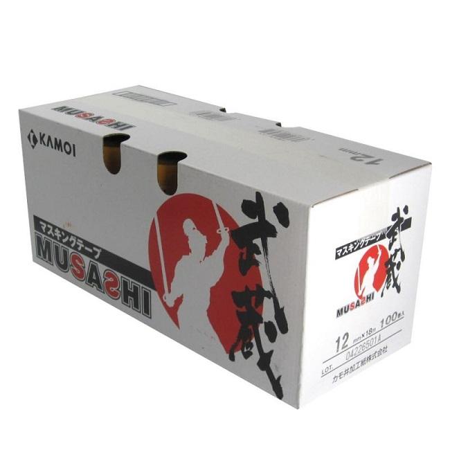 カモ井マスキングテープ武蔵24㎜４箱 カモ井加工紙 和紙マスキングテープ 武蔵 幅24mm （5巻入