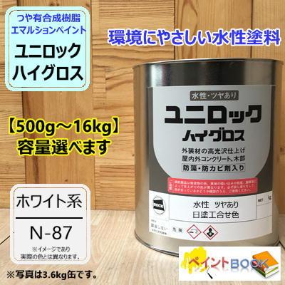 水性塗料 【つや有り 日塗工 N-87】 マンセル N8.7 DIY 建物 塗装