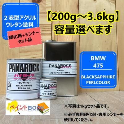 【BMW 475】 BLACKSAPPHIRE PERLCOLOR【主剤+硬化剤+シンナー】 パナロック 2液型ウレタン塗料 自動車 ロックペイント｜paintbook