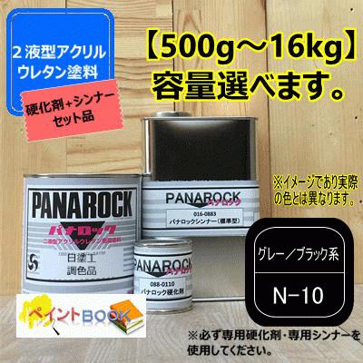 日塗工 N-10】グレー/ブラック系 マンセル N1【主剤+硬化剤+シンナー 