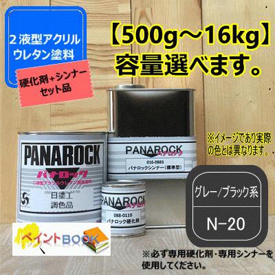 日塗工 N-20】グレー/ブラック系 マンセル N2【主剤+硬化剤+シンナー 