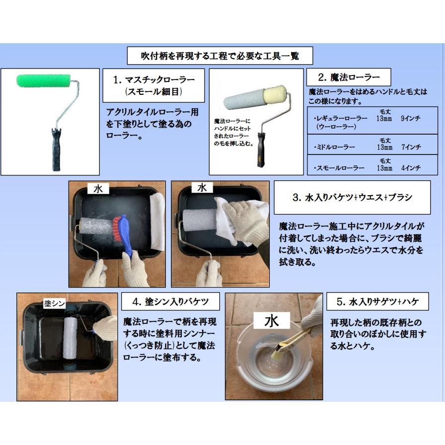 魔法ローラーF 吹放し玉模様 F1-7 7インチ 吹付柄がローラーで再現