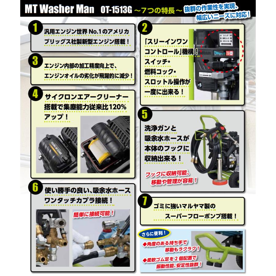マルテー大塚 開放型高圧洗浄機 MTウオッシャーマン OT-1513G 本体のみ
