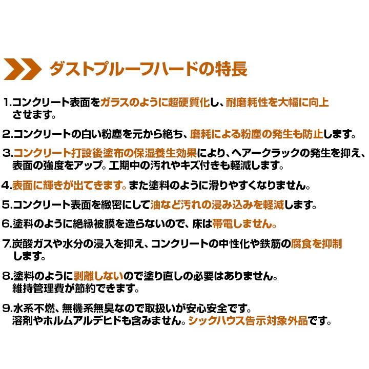 ダストプルーフハード 20kg （浸透性クリアペイント/コンクリート床