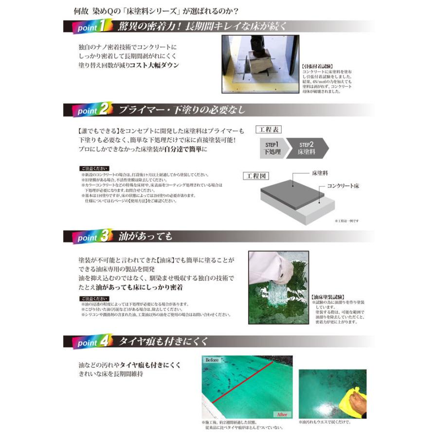 密着!!　コンクリには　10kgセット　（162901　染めQテクノロジィ　床塗料　ガレージ　DIY　油性2液）