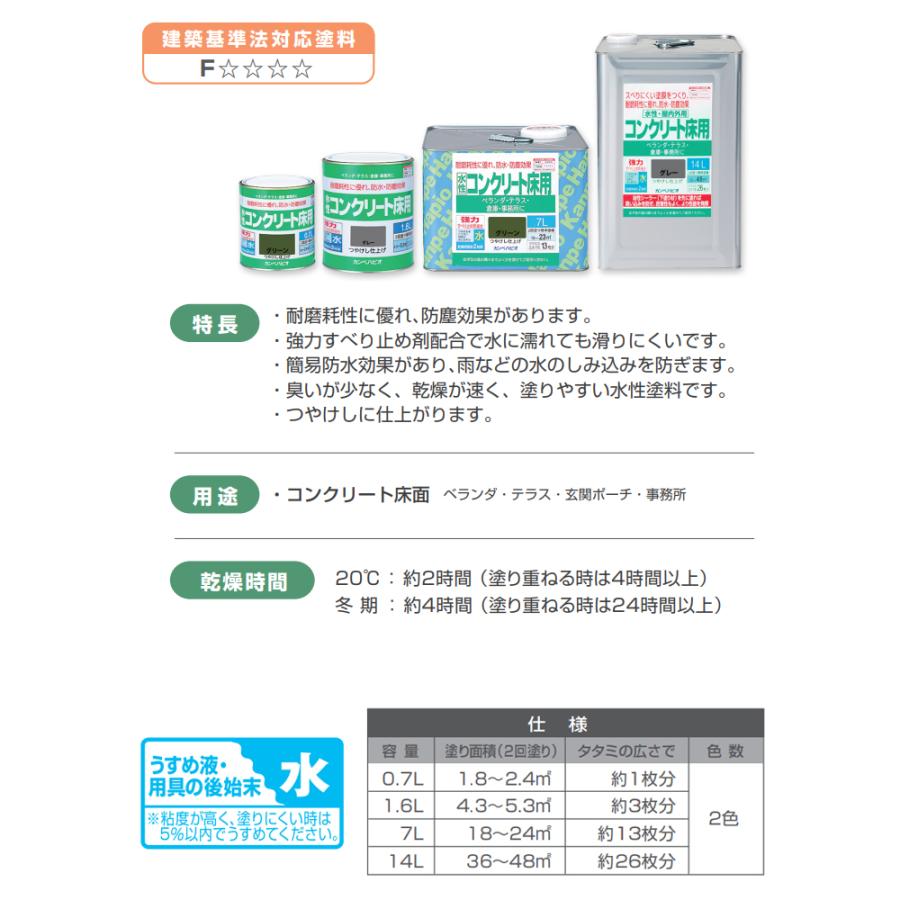 水性コンクリート床用 0.7L （水性つやけし/カンペハピオ/ペンキ/塗料