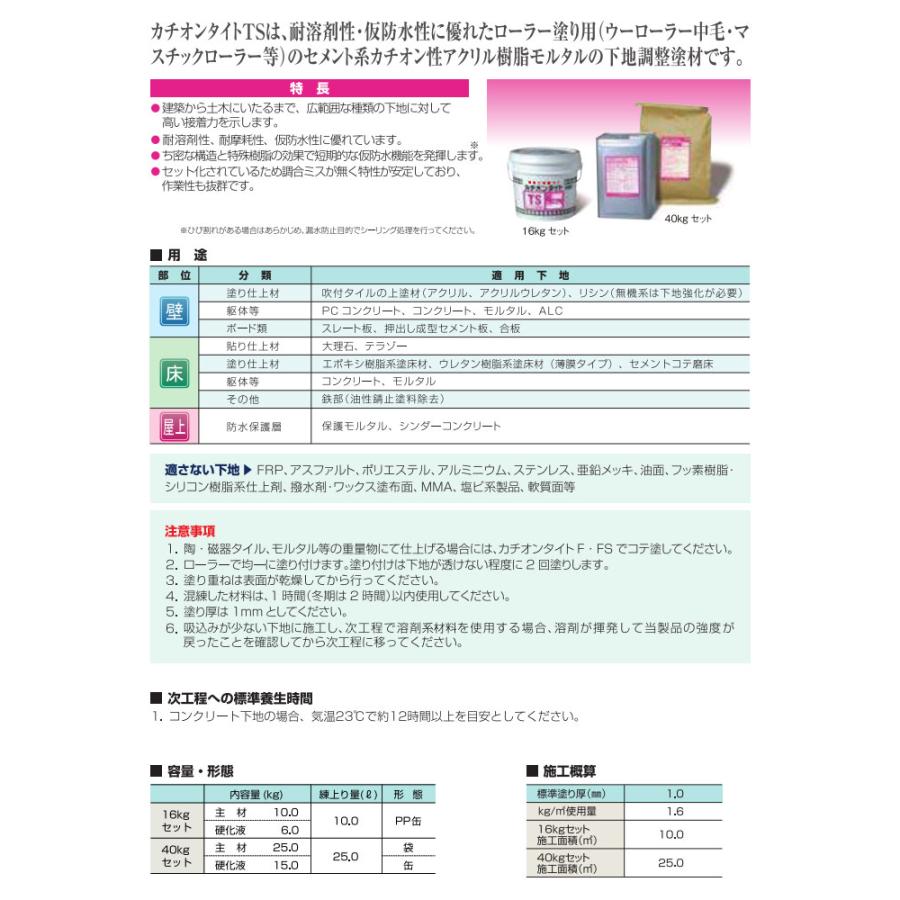 カチオンタイト TS （ローラー用耐溶剤型） 40kgセット （ヤブ原産業）