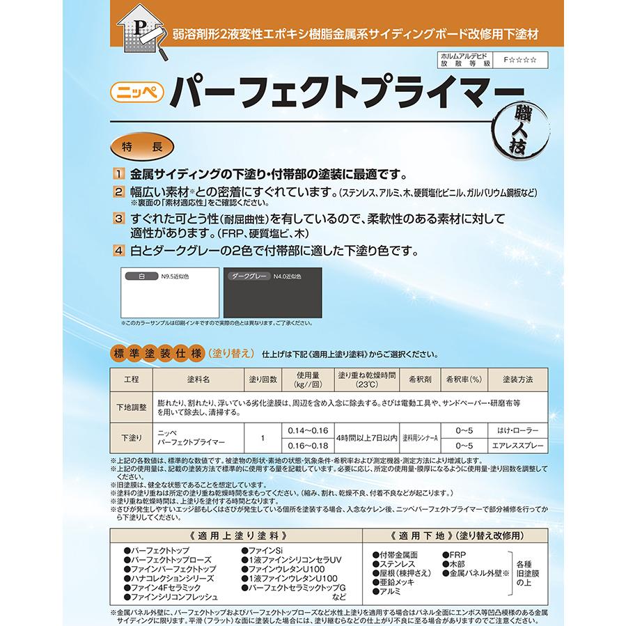 ニッペ パーフェクトプライマー 4kgセット （日本ペイント 日ぺ 下塗り 