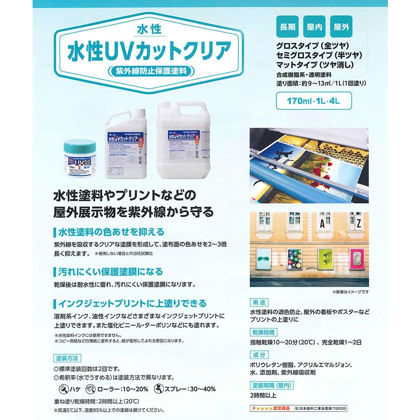 水性UVカットクリア 各艶 4L(ターナー色彩 紫外線防止 保護塗料 水性UVカットクリア 各艶 4L(ターナー色彩 紫外線防止 保護塗料
