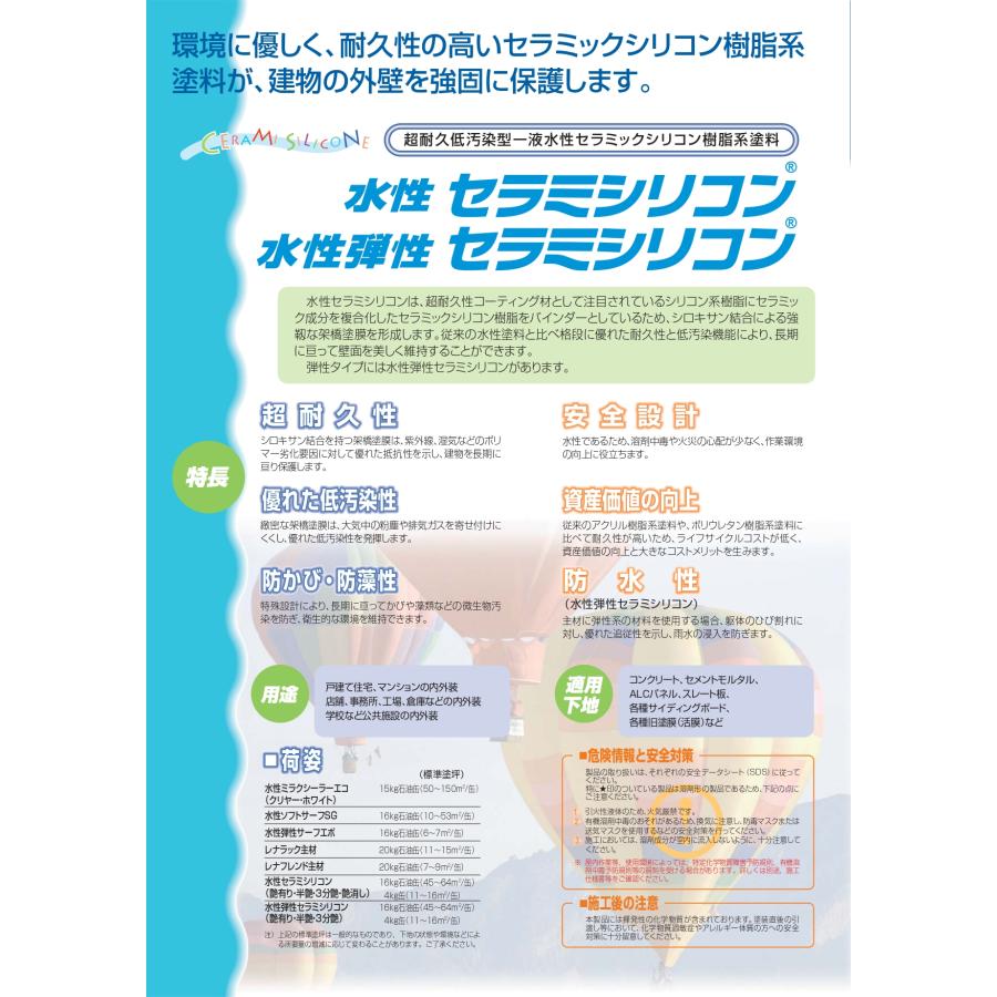 エスケー化研 水性セラミシリコン つや有り 16kg SR標準色(白 エスケー化研 水性セラミシリコン つや有り 16kg SR標準色(白