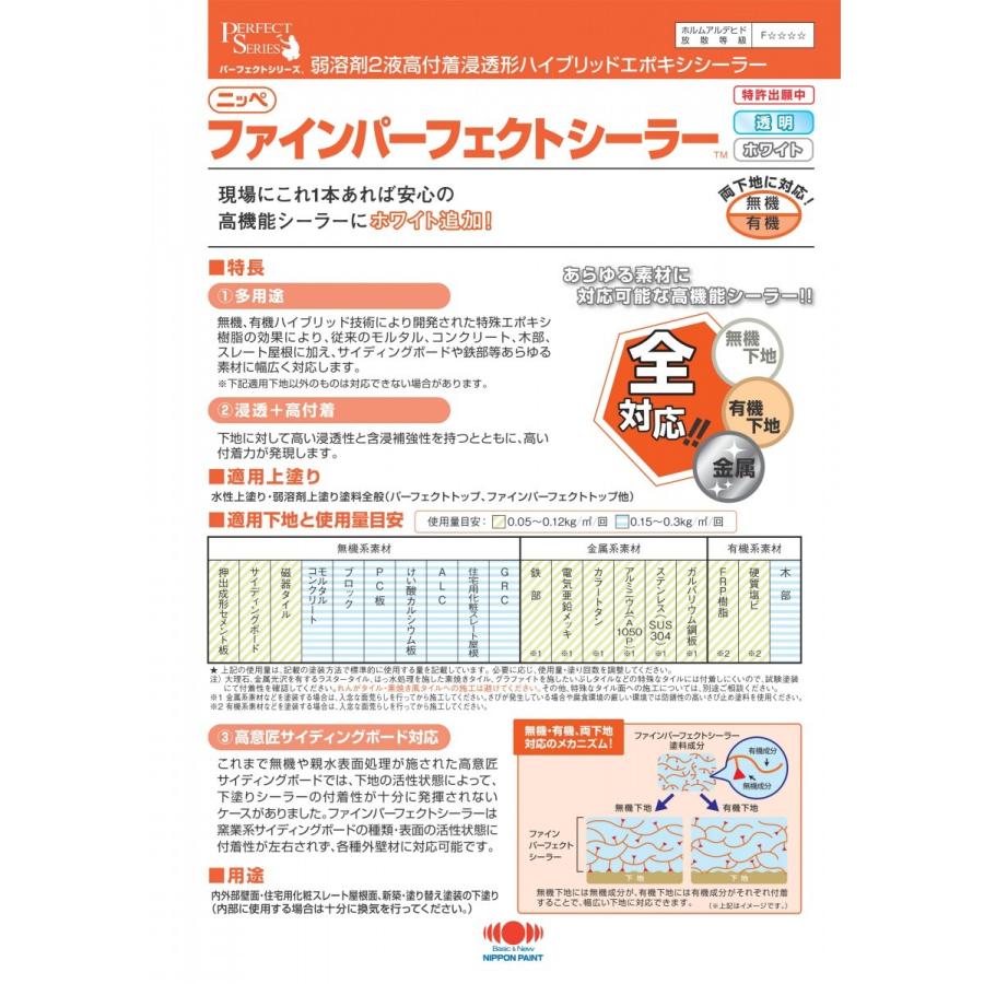 ファインパーフェクトシーラー 15kgセット 弱溶剤2液高付着浸透 ファインパーフェクトシーラー 15kgセット 弱溶剤2液高付着浸透