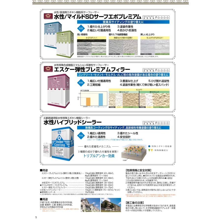 エスケープレミアムシリコン つや有り 15kg SR標準色(白・淡彩〜極濃)・日本塗料工業会塗料用標準色(淡彩〜極濃) 水性外壁用塗料 エスケー化研｜paintshop｜09