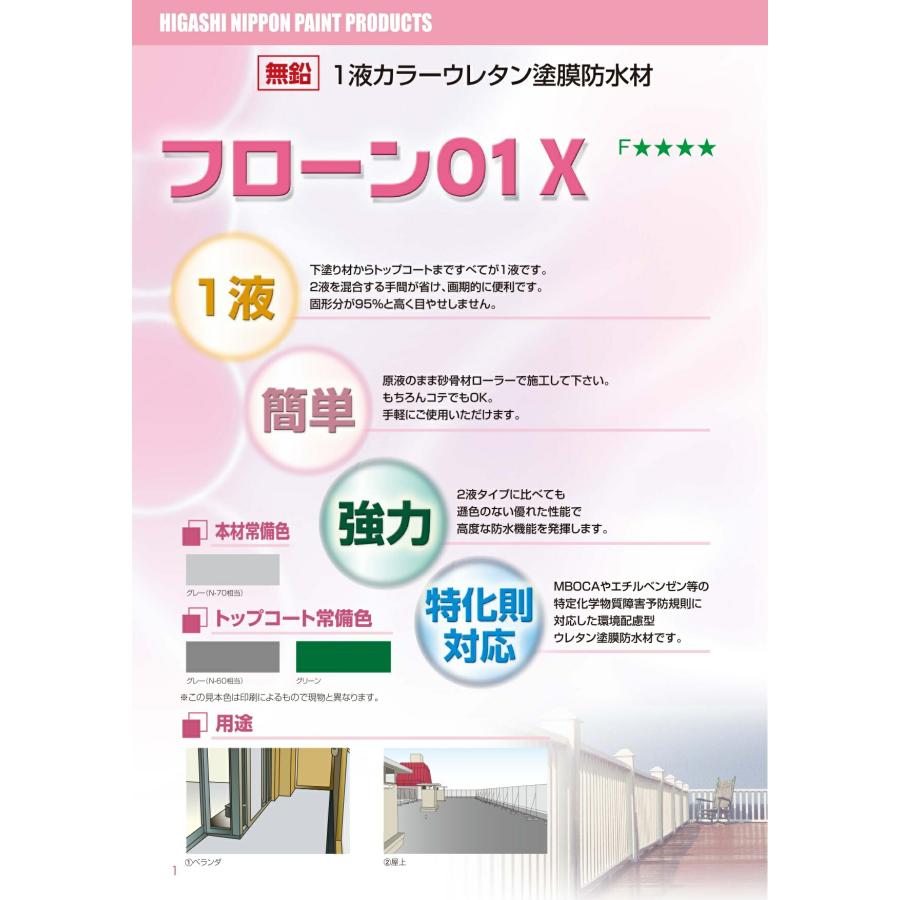 フローン01 X 立上がり用 グレー(N-70相当) 10kg 1液カラーウレタン塗 