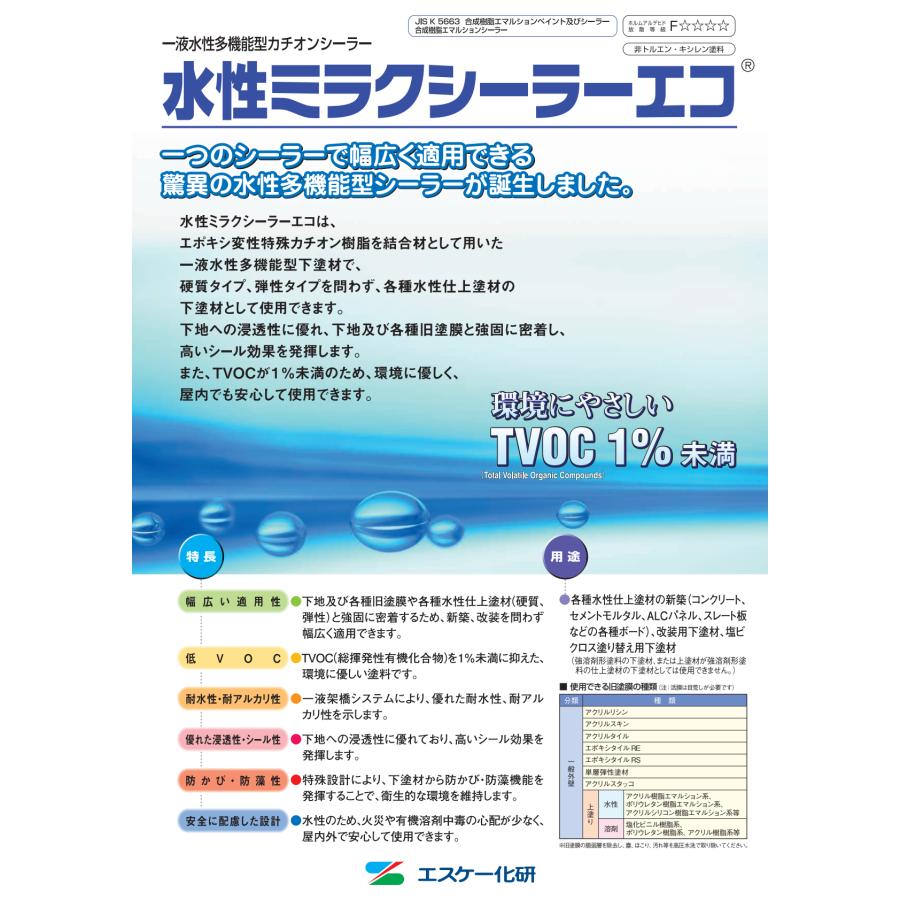 水性ミラクシーラーエコ 15kg エスケー化研 塗料 シーラー 水性 