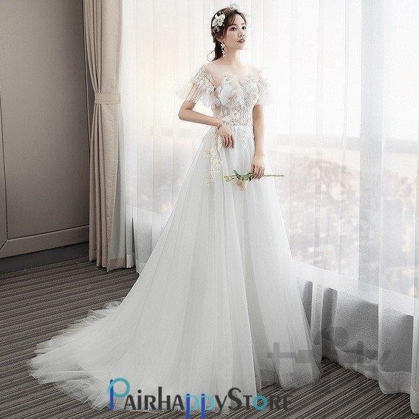 海外最新 ウェディングドレス ウェディングドレス白 パーティードレス 刺繍レース 花嫁ロングドレス 結婚式 ウェディングドレス ビスチェタイプ 二次会 お呼ばれ エンパイアライン サイズ S Oroagri Eu