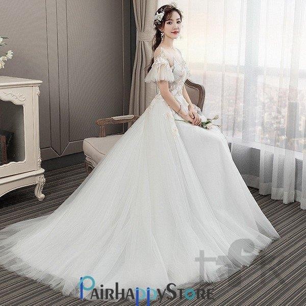 海外最新 ウェディングドレス ウェディングドレス白 パーティードレス 刺繍レース 花嫁ロングドレス 結婚式 ウェディングドレス ビスチェタイプ 二次会 お呼ばれ エンパイアライン サイズ S Oroagri Eu