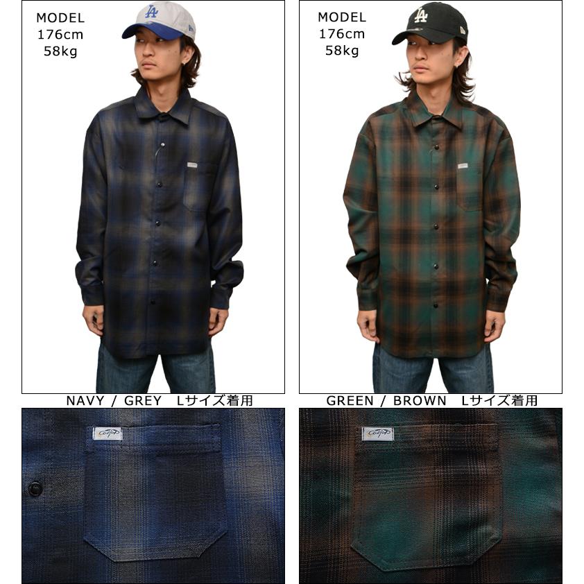 新品 Cal Top キャルトップ オンブレ チェック シャツ L 黒 USA製 Cal Top キャルトップ チェックシャツ CALTOP L/S PLAID SHIRT