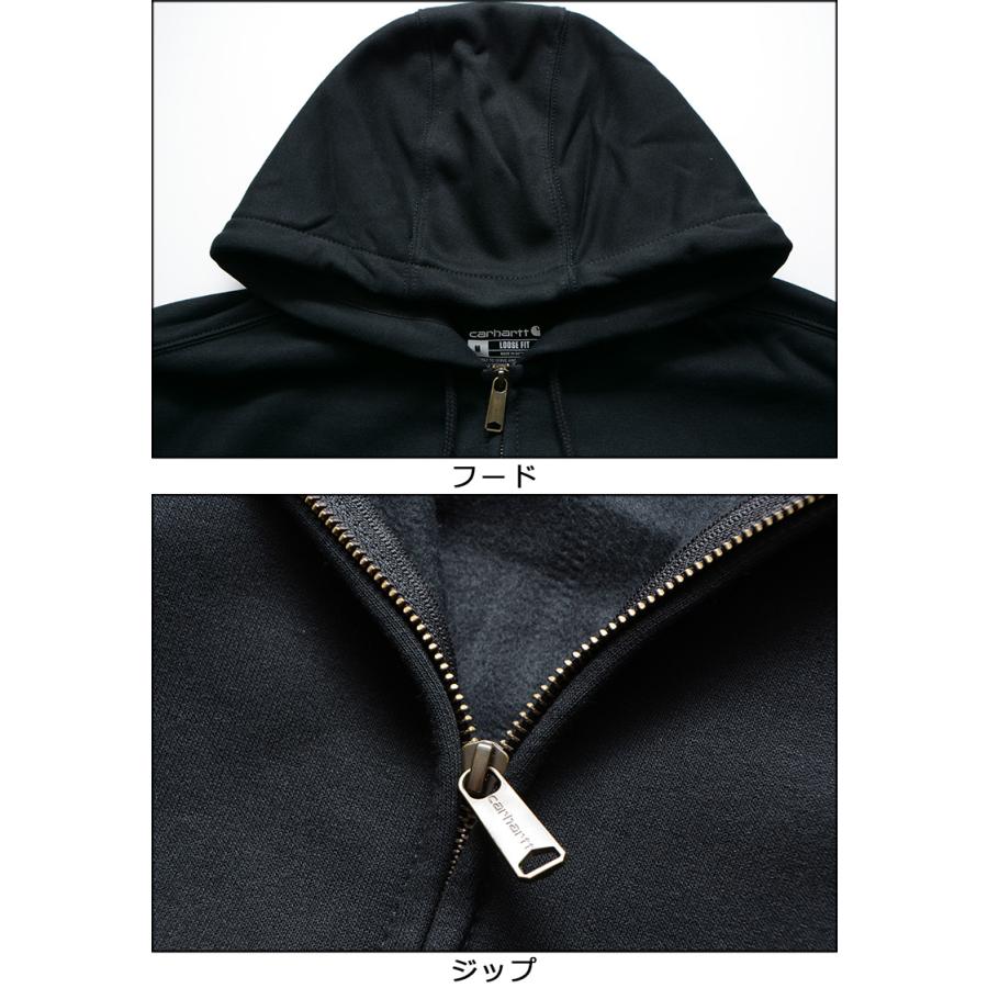 カーハート フルジップパーカー スウェット フーディ ブラック XL相当 6 Carhartt カーハート スウェットパーカー フルジップパーカー 鬼