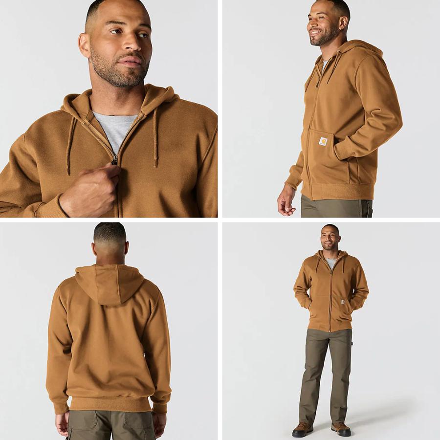 Carhartt ジップパーカー　スエットフルジップ　ブラウン　S 値下げOK Carhartt(カーハート) / ジップパーカー/M/コットン/ブラウン