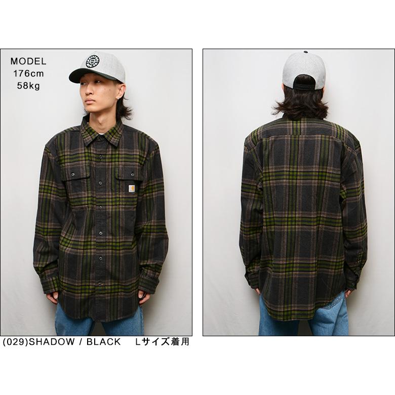 カーハート シャツ CARHARTT LOOSE FIT HEAVY WEIGHT FLANNEL L/S PLAID SHIRT ネルシャツ チェックシャツ 105947｜pajaboo｜08