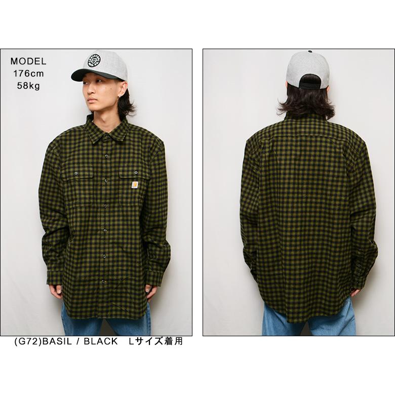 カーハート シャツ CARHARTT LOOSE FIT HEAVY WEIGHT FLANNEL L/S PLAID SHIRT ネルシャツ チェックシャツ 105947｜pajaboo｜09