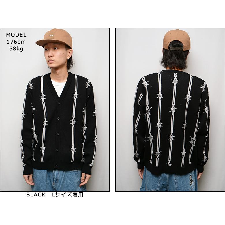 HUF ハフ カーディガン BARBED WIRE CARDIGAN ニット セーター HUF ハフ カーディガン BARBED WIRE CARDIGAN ニット セーター