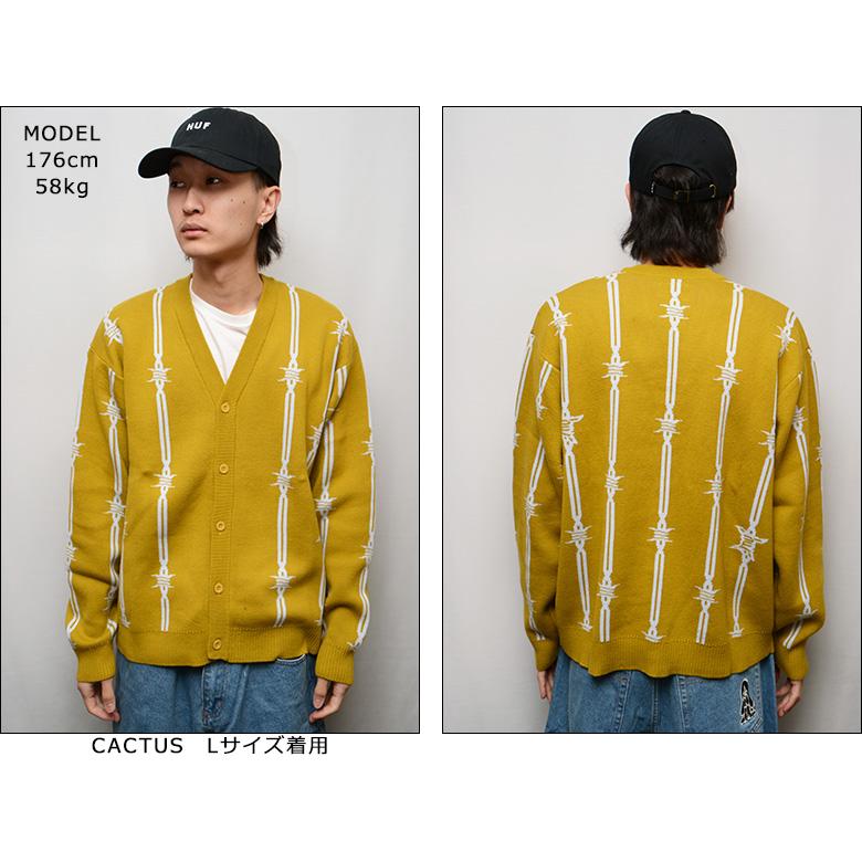 HUF ハフ カーディガン BARBED WIRE CARDIGAN ニット セーター HUF ハフ カーディガン BARBED WIRE CARDIGAN ニット セーター