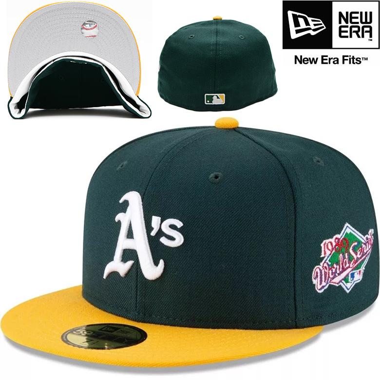 アスレチックス 59FIFTYオレンジ ワールドシリーズ記念 7 1/2 キャッ 59fifty-mlb-side-patch-