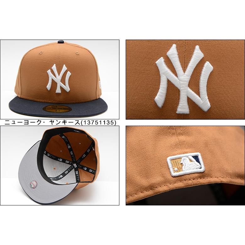 ニューエラ キャップ NEW ERA 59FIFTY Duck Canvas ダックキャンバス ニューヨーク・ヤンキース ライトブロンズ ネイビー正規取扱店 MLB CAP 13751135｜pajaboo｜03