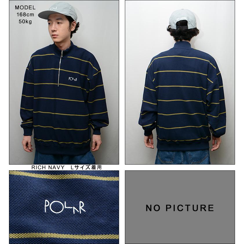 POLAR SKATE CO. STRIPE ZIP NECK SWEAT SHIRT ポーラースケート 
